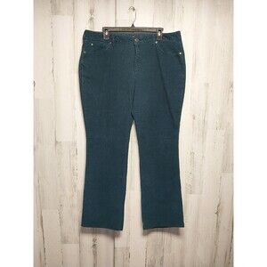 Eddie Bauer Curvy Bootcut Cords Women's Size 18 Teal Corduroy Pants